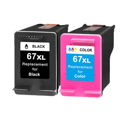 HP 67 / 67XL Compatible Ink Cartridge Set – Replacement High Yield Ink for HP DeskJet 1225, 2732, 2752, 2755, 4158 & ENVY 6052 Printers