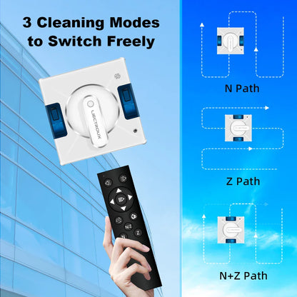 Liectroux YW509 Window Cleaning Robot - Dual Water Spray, Smart Navigation, Laser Sensor - For Home Glass, Floor and Wall Cleaning