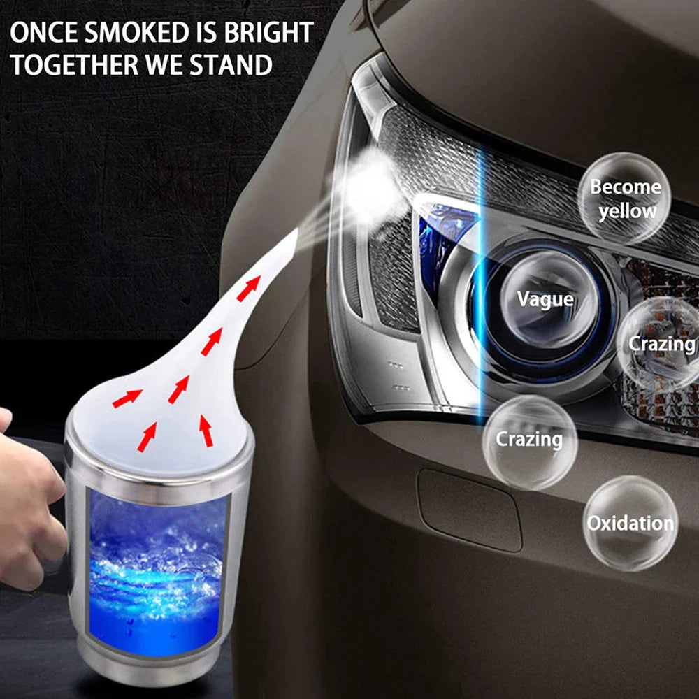 Car Headlights Renovation Polishing Kit - Automotive Care Tool with 800ML Liquid Polymer for Headlight Chemical Polishing