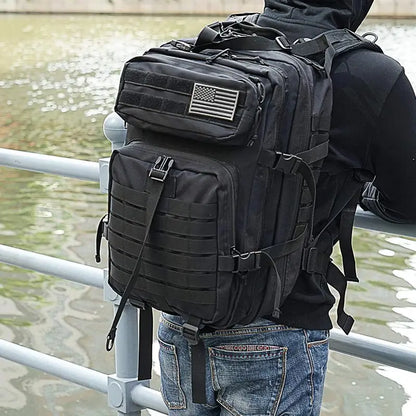 QT&QY 30/45L Tactical Backpack - Outdoor Hiking and Traveling Survival Bag, 3P Assault Pack with EDC MOLLE Design for Trekking and Hunting