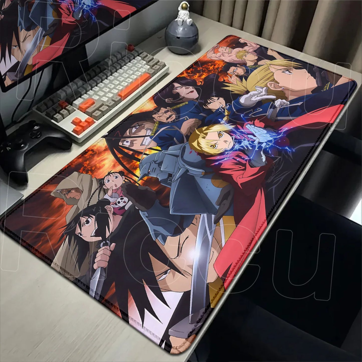 Fullmetal Alchemist XXL Gaming Mouse Pad – Large Anti-Slip Keyboard Desk Mat for Home & Office
