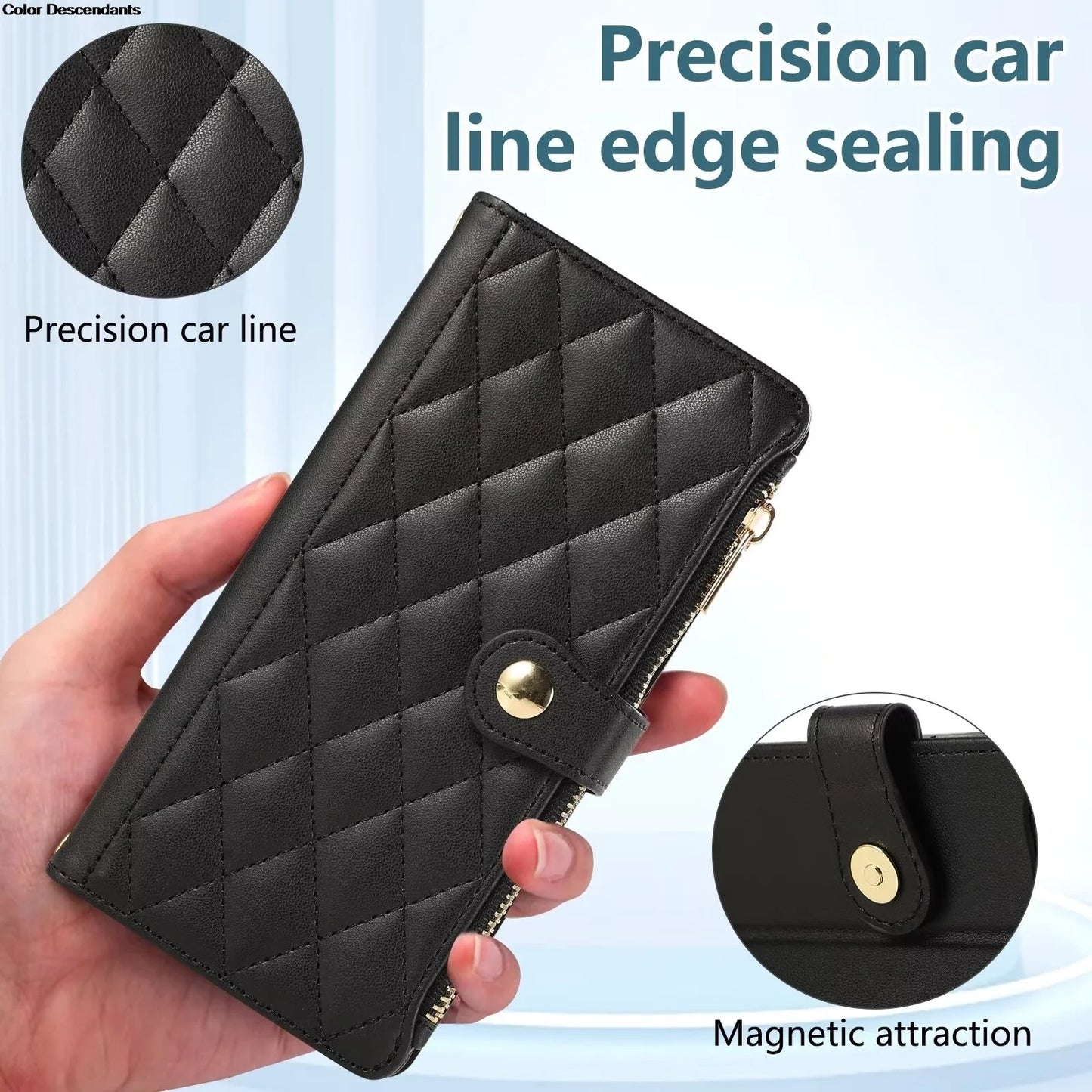 Lanyard Flip Leather Case for Xiaomi – Zipper Wallet & Card Cover for Redmi Note 13/12/12S/11/11S/10/10S/9S/9 Pro/13C/12 Poco X5/M6 Pro