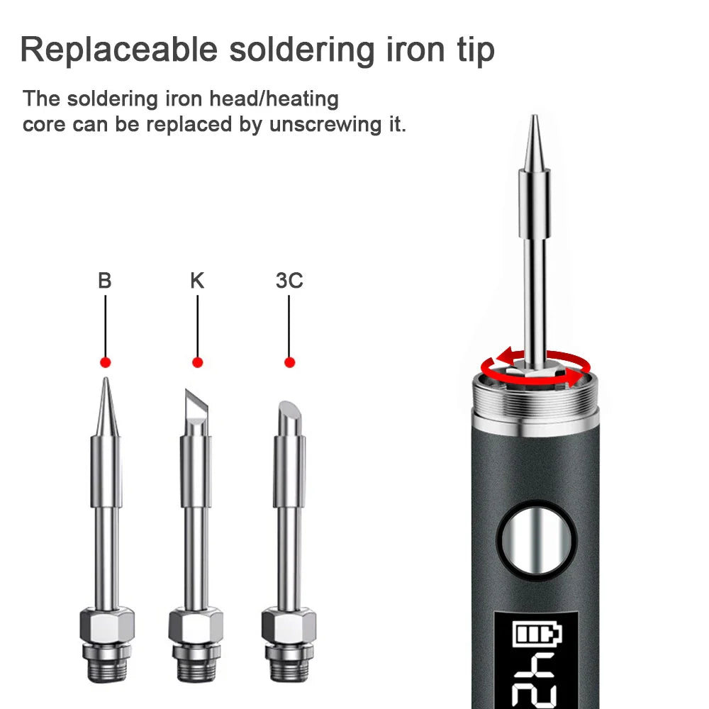 USB 5V 8W Portable Soldering Iron with Lithium Battery – Electric Welding Repair Tool for Electronics, DIY & Mobile Repair Work