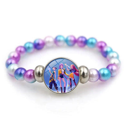2025 KPop Demon Hunters Necklace & Bracelet Set – Kawaii Anime Jewelry for Girls, Cosplay Pendant Accessories