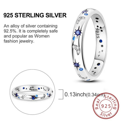925 Sterling Silver Rings - Bow, Heart, Sun, Moon & Star Zircon Jewelry for Women, Birthday & Anniversary Gift