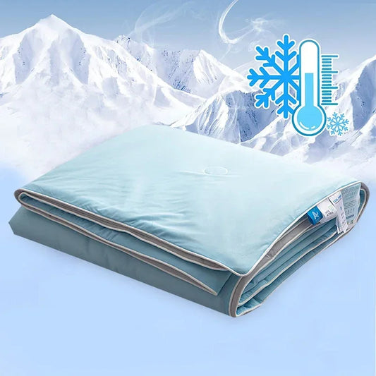 Air Condition Summer Comforter — Pure Color Ice Silk Cooling Blanket, Lightweight & Smooth Twin/King Size Quilt