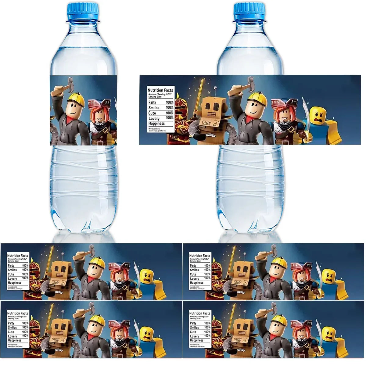 10PCS Roblox Stickers — Water Bottle Labels & Party Decorations for Kids Birthday or Baby Shower