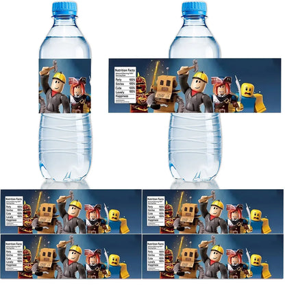 10PCS Roblox Stickers — Water Bottle Labels & Party Decorations for Kids Birthday or Baby Shower