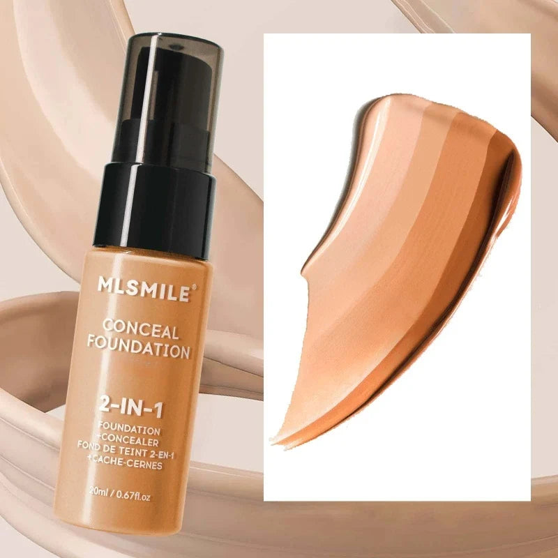 Oil-Control Matte Face Foundation Cream - Waterproof Full Coverage BB Cream Concealer for Long-Lasting Makeup