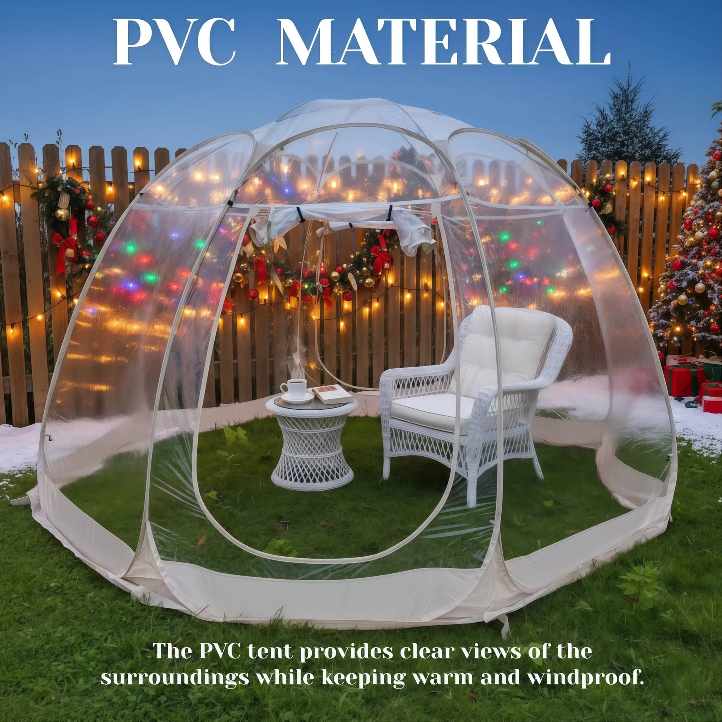 Large Instant Pop-Up Bubble Tent - Weatherproof Outdoor Igloo Screen House & Oversized Camping Pod for Patio Camping