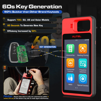 Autel MaxiIM KM100 Key Tool — OBD IMMO Key Generator with Chip/Transponder Read, Write & Clone, Lifetime Free Updates