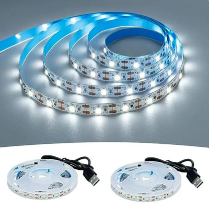 DC 5V USB LED Strip Light 2835 White & Warm White Flexible Tape Light for TV Backlight Home Decor and Ambient Lighting 1–5m