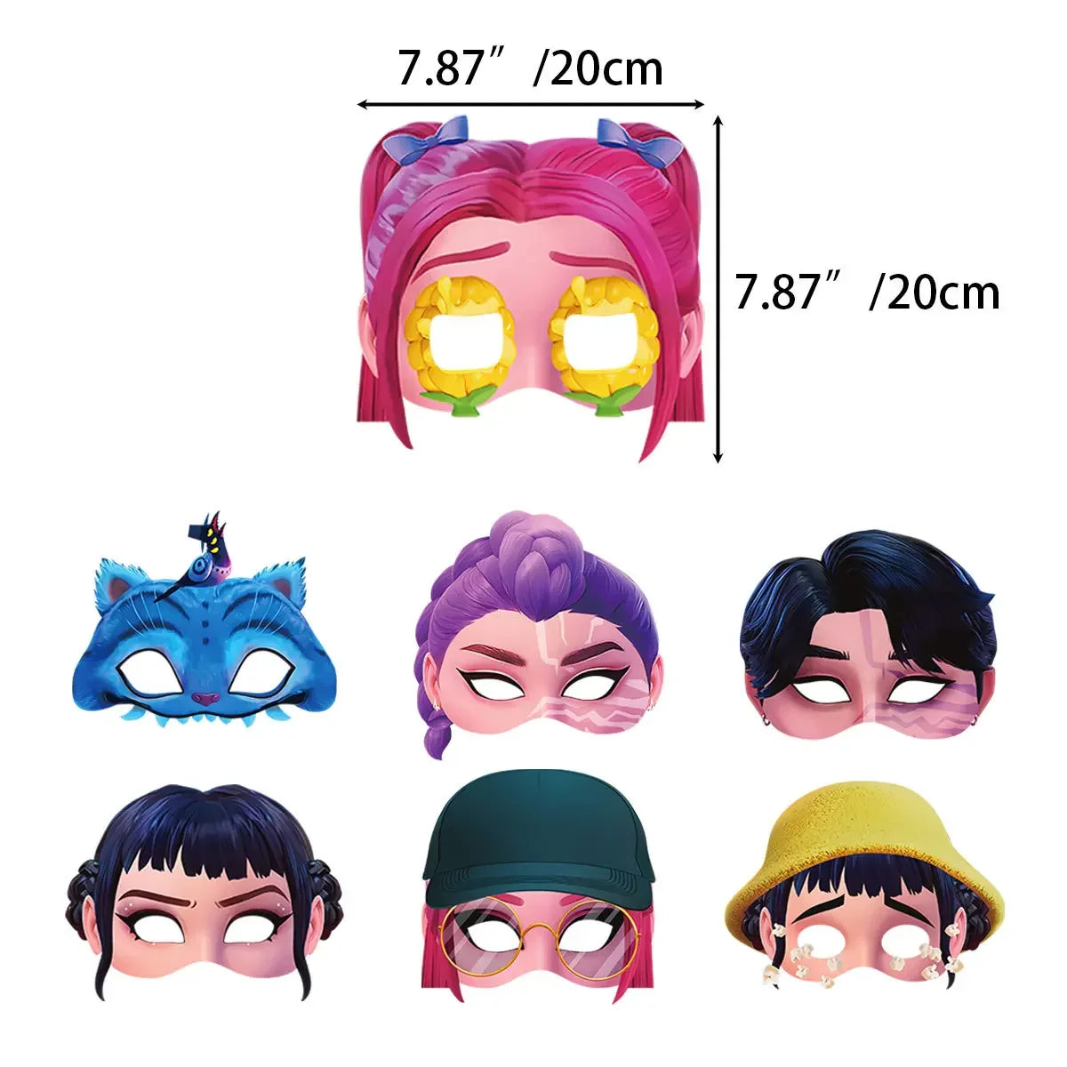12PCS KPop Demon Hunters Mask Set – Birthday, Cosplay & Halloween Party Props for Kids