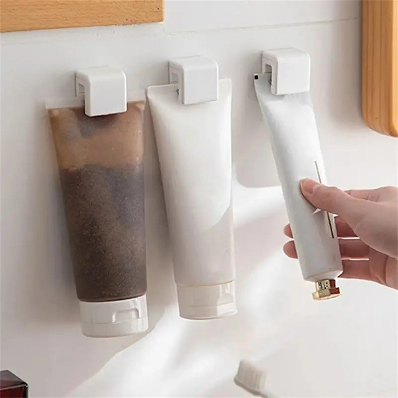 Wall-Mounted Toothbrush Holder Set - Punch-Free, Multiple Quantities (1/2/3/5/10pcs), Toothpaste Storage Rack Organizer, Bathroom Accessories