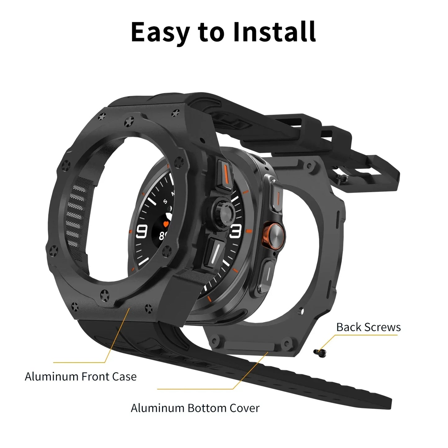 Luxury Carbon Case & Rubber Strap Kit – Samsung Galaxy Watch Ultra 47mm Accessories