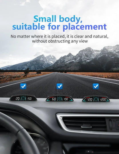 AD G3/B3 OBD2 GPS Head-Up Display – Smart Car HUD with Digital Speedometer, RPM, Water Temp, Clock & Security Alarm