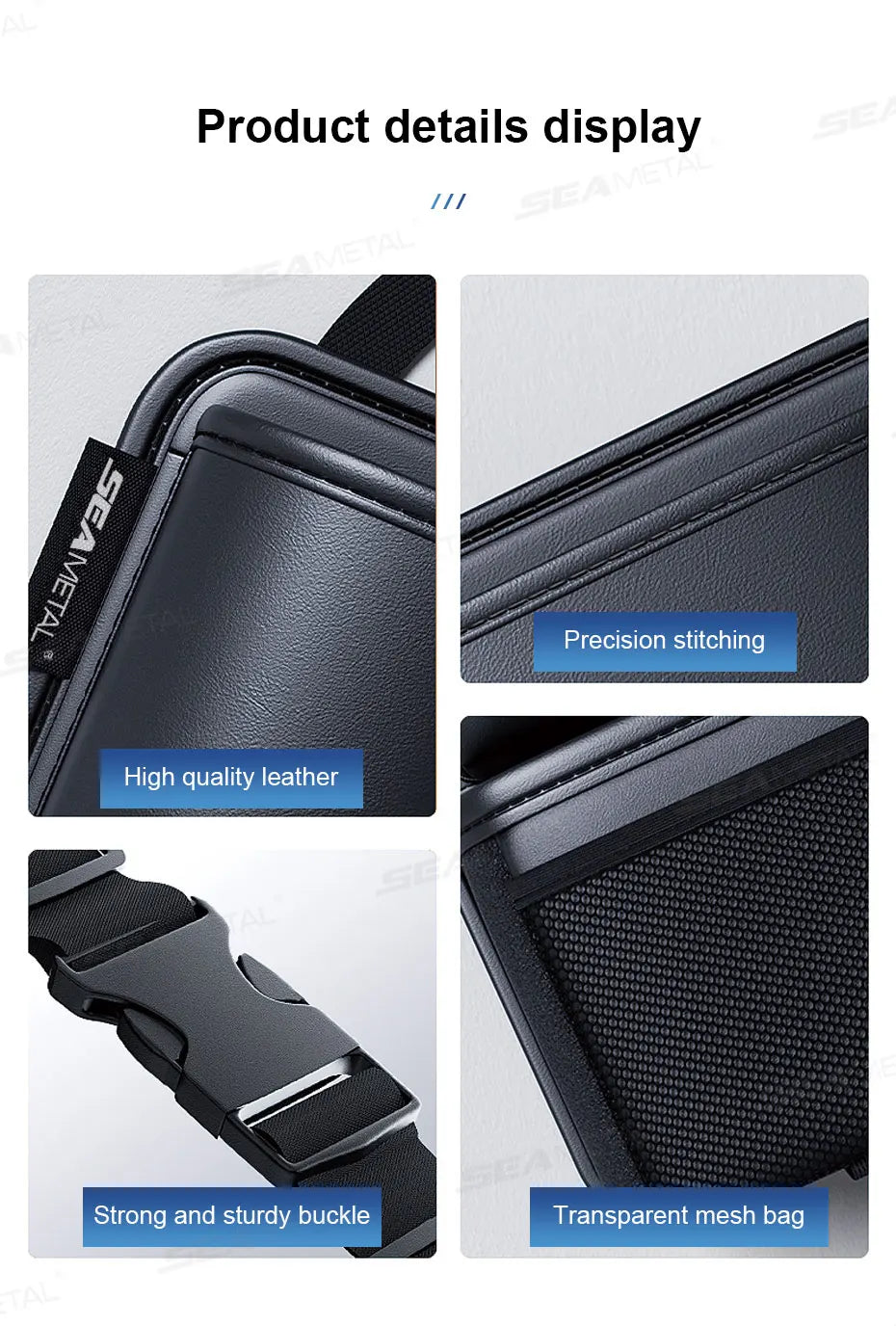 BLALION Car Trunk Leatherette Storage Bag – Detachable High-Capacity Seat Back Pocket Organizer for Jeeps, SUVs & Vans