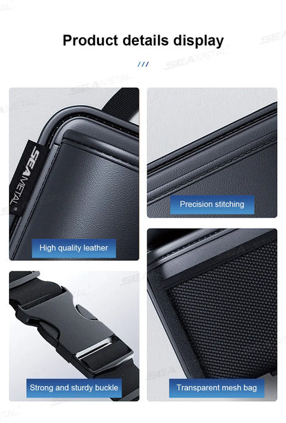 BLALION Car Trunk Leatherette Storage Bag – Detachable High-Capacity Seat Back Pocket Organizer for Jeeps, SUVs & Vans