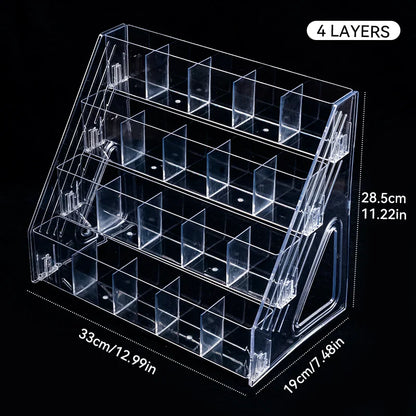 Multi-Layer Acrylic Nail Polish Display Rack – 3/4/5/6/7 Tier Transparent Organizer