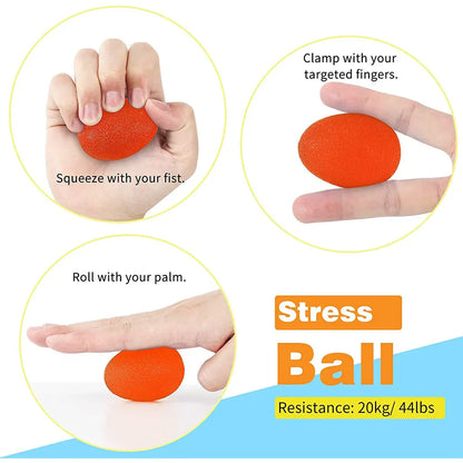 Finger Exercisers and Hand Strengtheners Therapy Kit - Enhance Grip, Dexterity, and Support Injury Recovery for Stress Relief - Suitable for Kids and Adults
