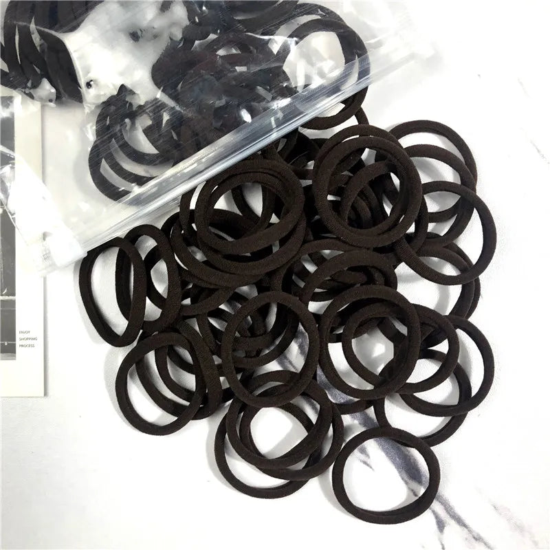 20/50PCS Hair Bands for Women & Girls - 4cm Elastic Rubber Ties, Simple Ponytail Holders & Hair Accessories