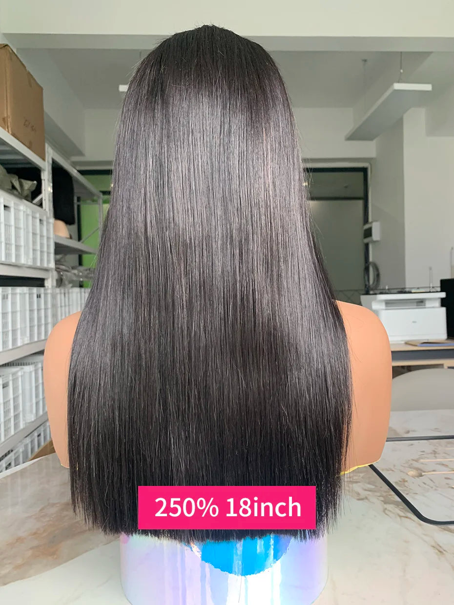 Raw Vietnamese Human Hair Lace Front Wig – 13x6 Bob, Straight Natural Black, 250% Density, 100% Human Hair