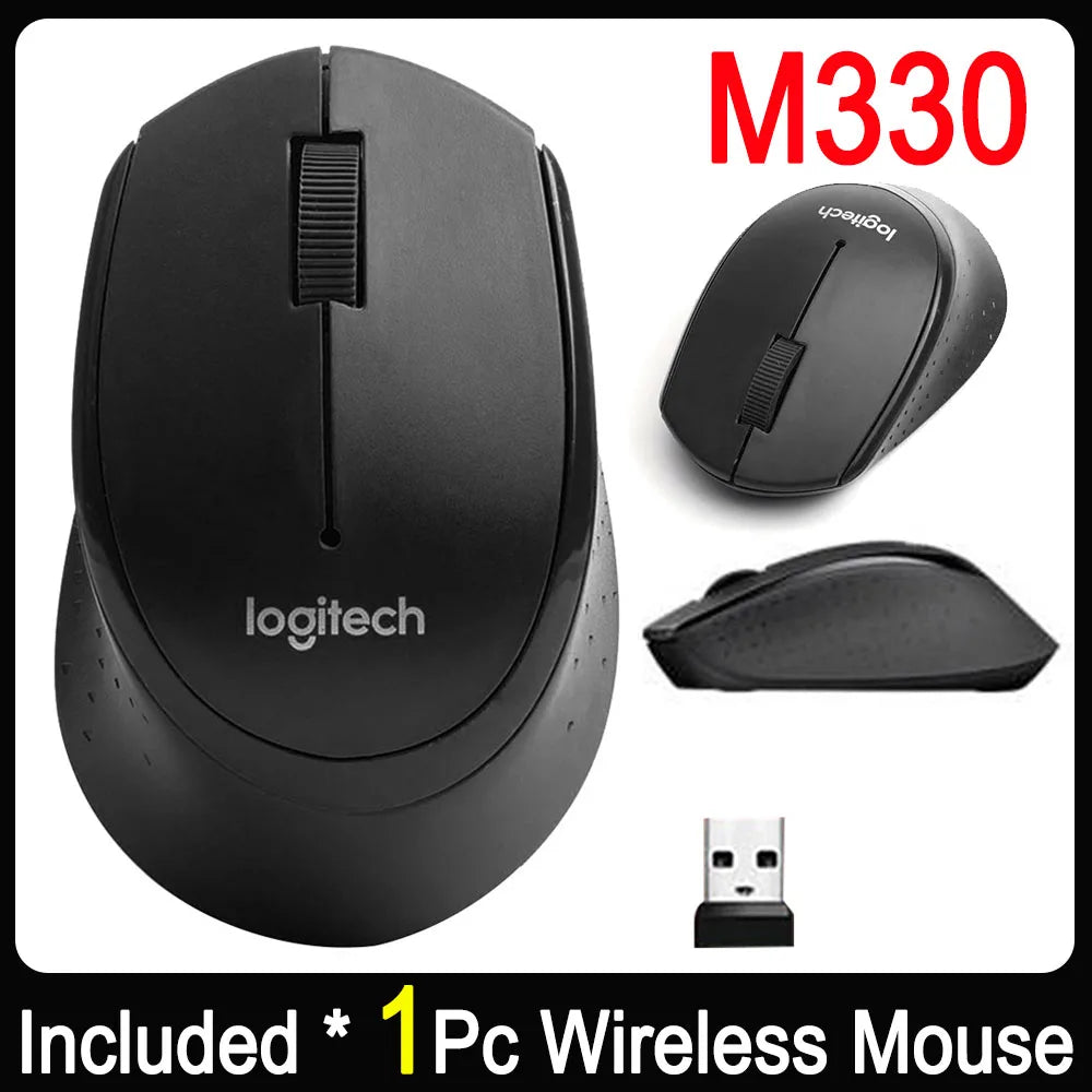 Logitech M330 Wireless Gaming Mouse - 2.4GHz USB, 1000DPI, 3-Button Optical Mouse for Laptops & PCs