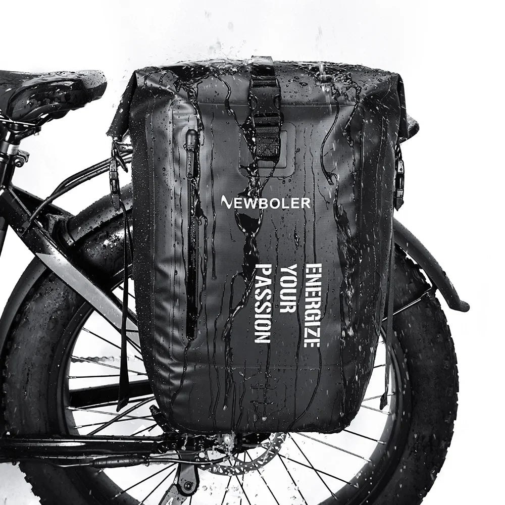 NEWBOLER 27L Bike Pannier Bag — Large Capacity Waterproof Rear Seat Trunk Bag for Travel & Electric Bike Accessories