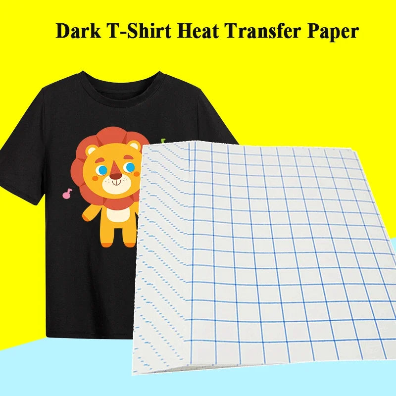 10 Sheets A4 Inkjet Heat Transfer Paper — Dark & Light Cotton T-Shirt Transfer Paper for 100% Cotton Fabric