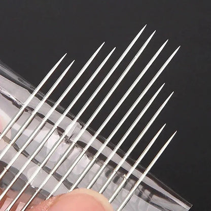 Side Hole Blind Sewing Needles – Stainless Steel Self-Threading Hand Sewing Pins for DIY & Home Use