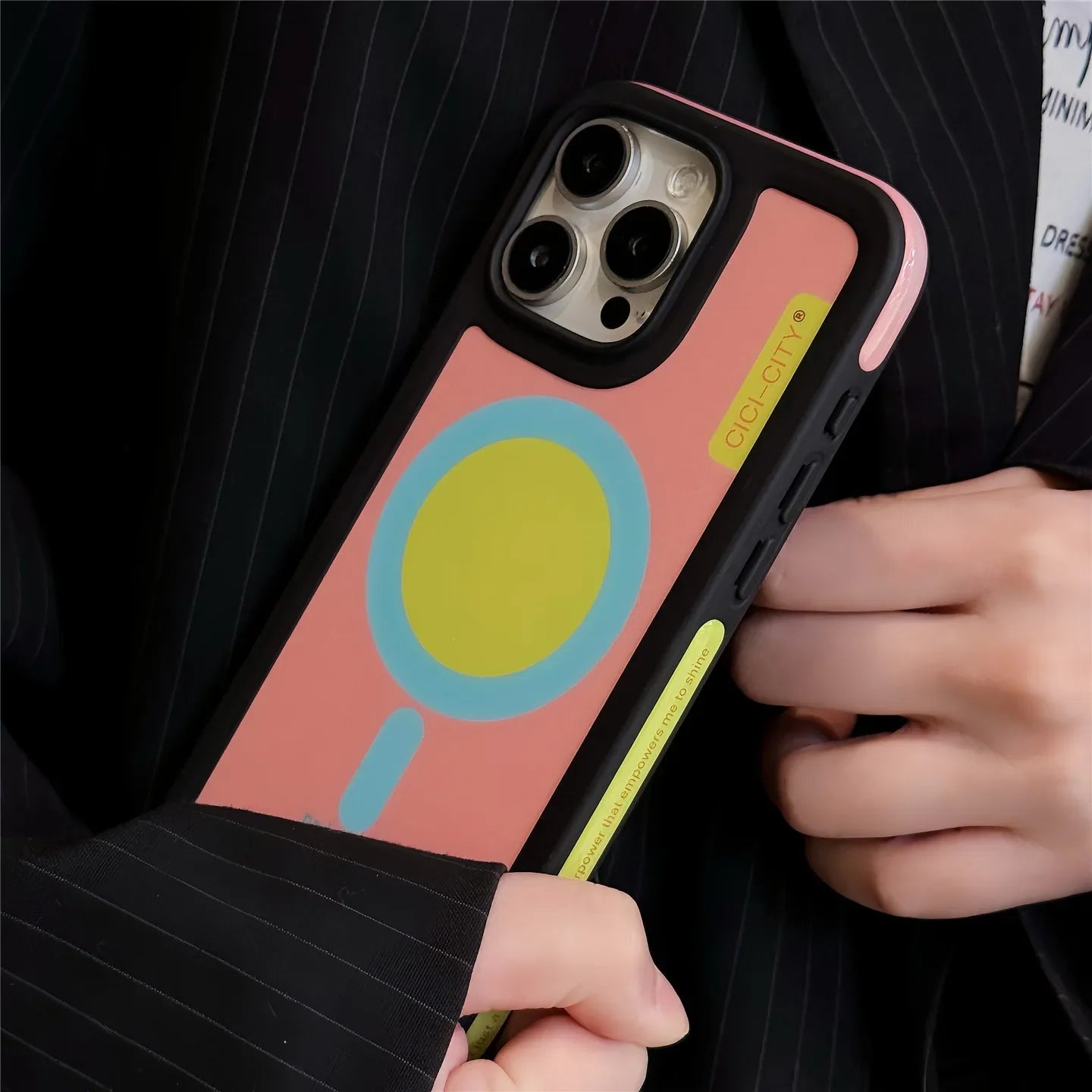 Color Clash Magnetic iPhone Case – Shockproof Bumper Cover for iPhone 13 to 17 Pro Max, Trendy Dopamine Style