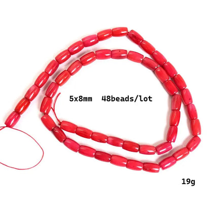 Natural Cylindrical Coral Beads – Irregular Loose Jewelry Making Beads for DIY Bracelets, Necklaces & Charm Accessories