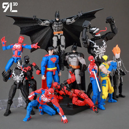 9L3D Superman & Batman Action Figures – Multi-Jointed Poseable LUCKY13 Titan13 Collectible Hero Toys