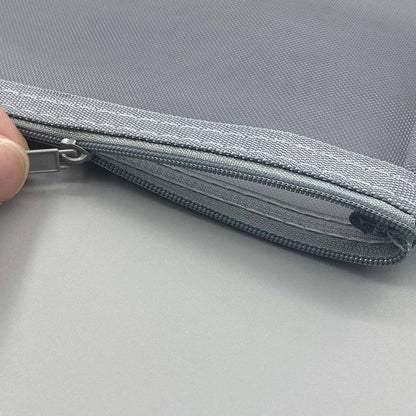Large Transparent Mesh Pencil Case — Nylon Zip Storage Bag for School & Office Supplies