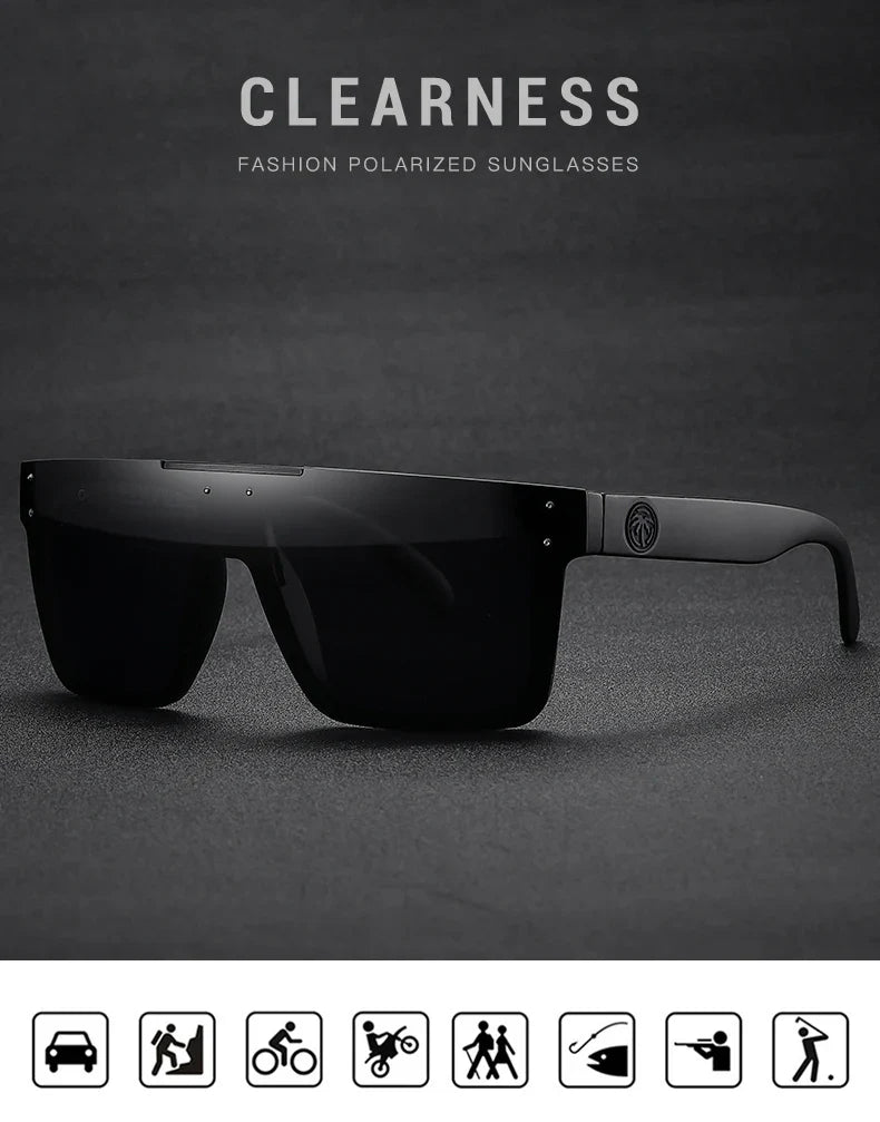 NEW Luxury Brand Mirrored Polarized Sunglasses — Men’s Sport Goggles with UV400 Protection & Case