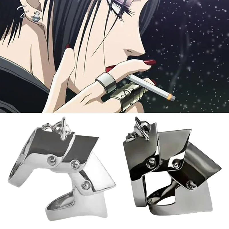 Anime Oosaki Nana Cosplay Metal Knuckle Rings – Unisex Punk Hip-Hop Finger Armor Jewelry Prop
