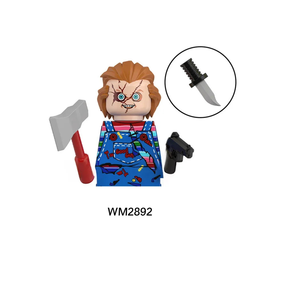 Horror Movie Action Figure Building Blocks – M3gan, Nun & Ash Terrifier Halloween Toy Gift