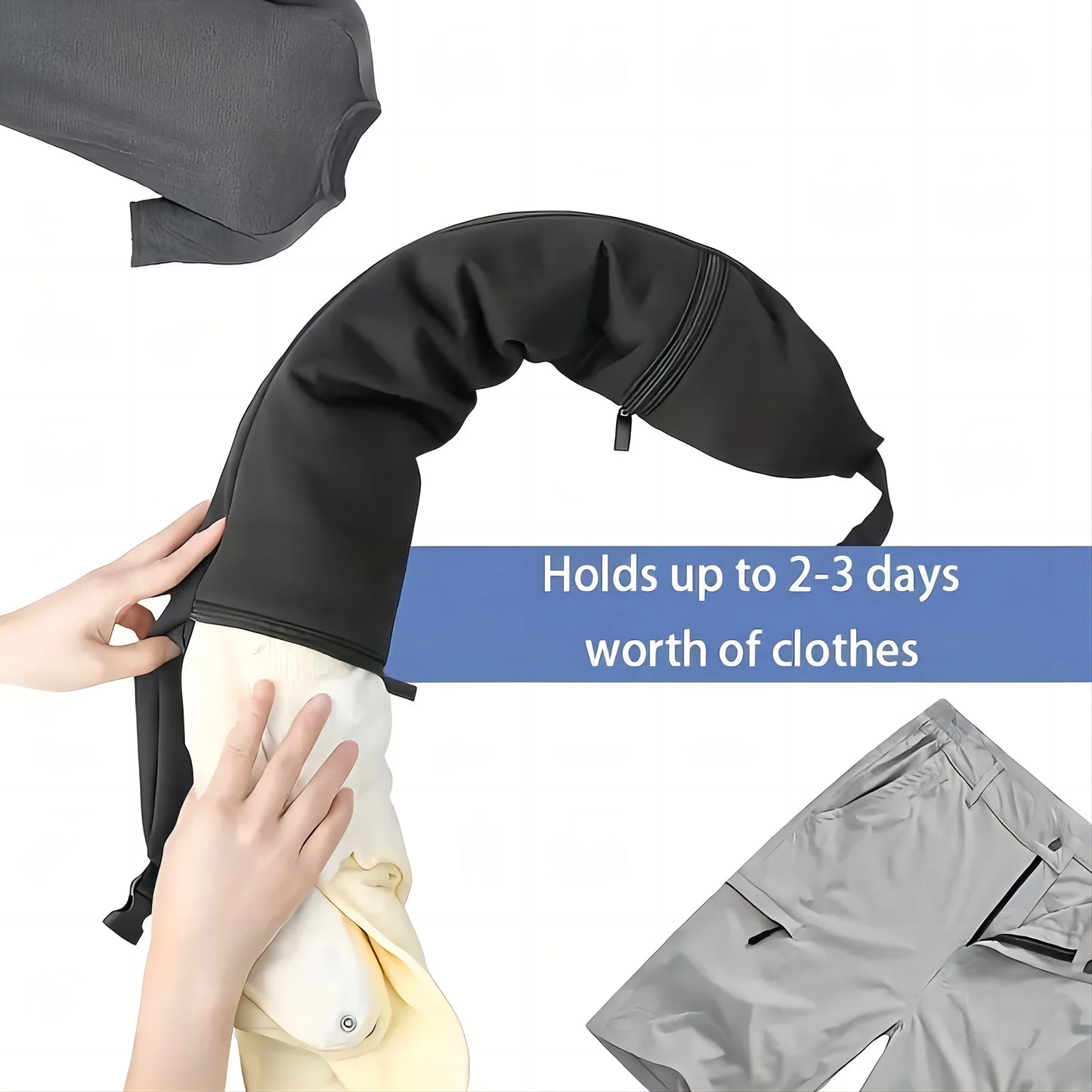 Multifunctional Neck Pillow Crossbody Bag – Unisex Travel Pack for Students, Convenient and Space-Saving Design