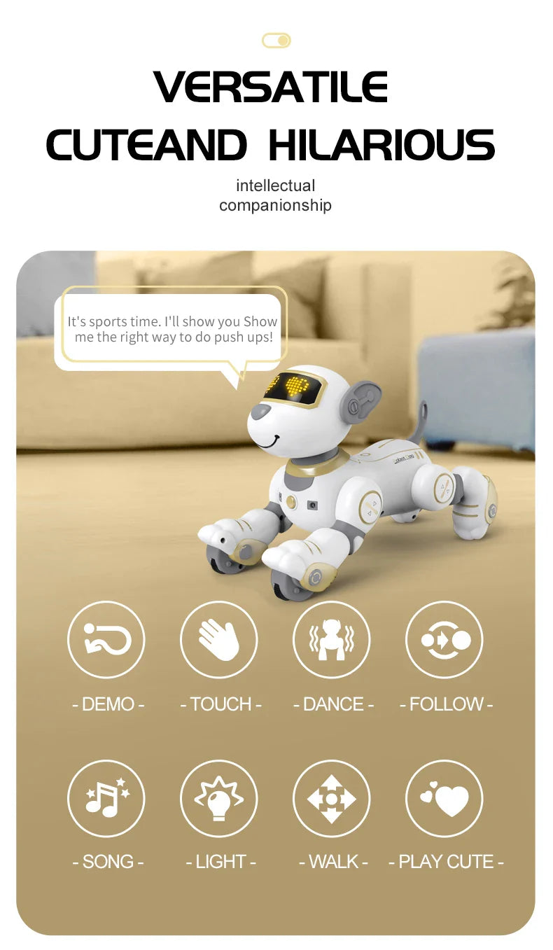 Funny RC Robot Dog – Programmable Electronic Stunt Dog with Voice Command, Touch Sensor & Music, Toy Gift for Kids