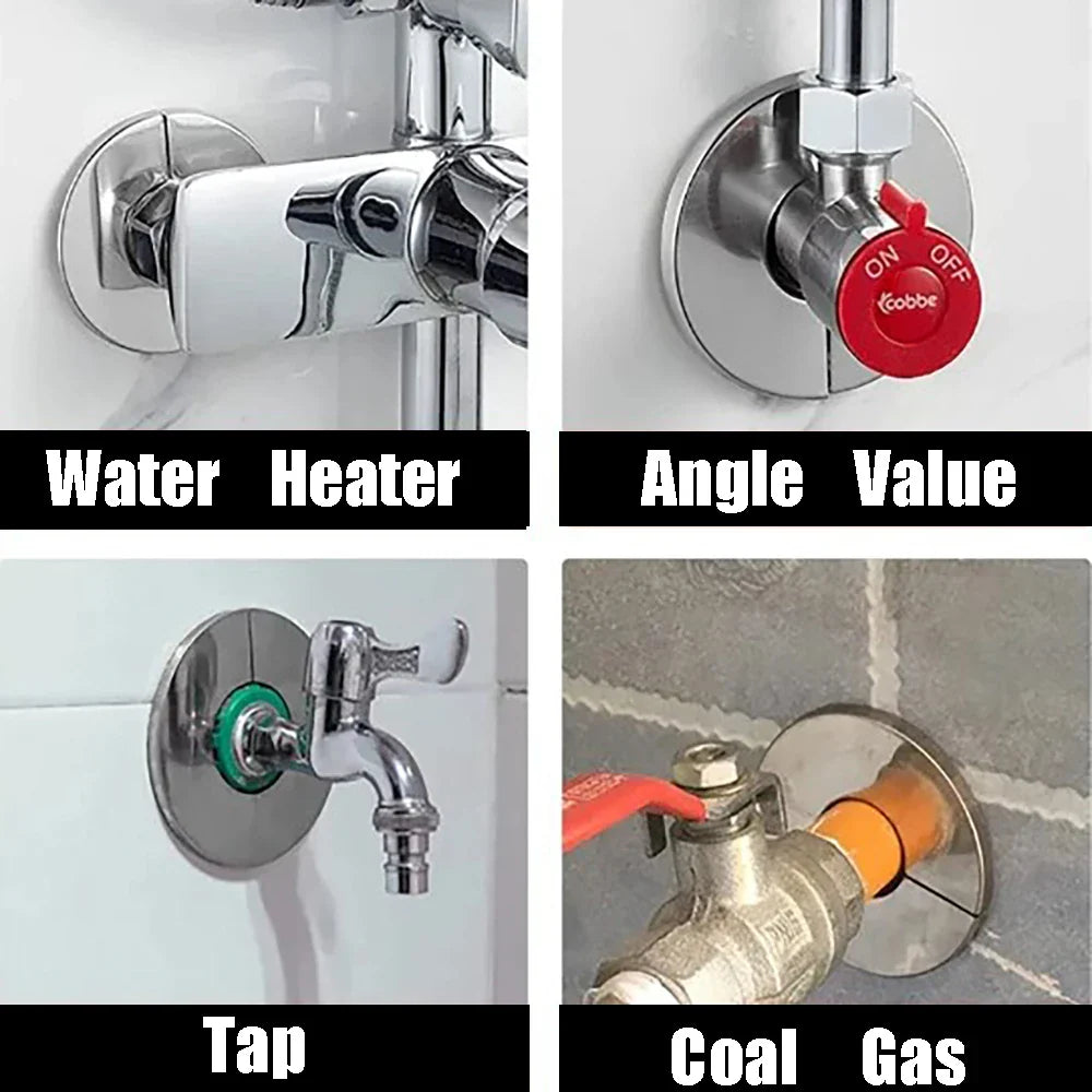 4/1Pcs Stainless Steel Faucet Decorative Cover – Self-Adhesive Shower Pipe Wall Trim for Bathroom & Kitchen Faucet Accessories