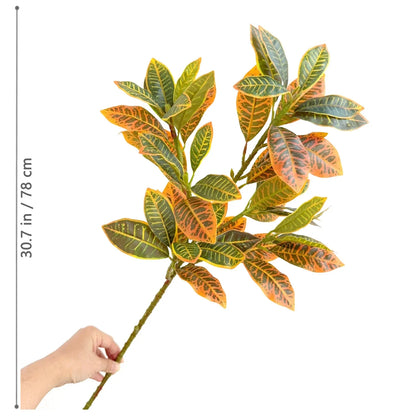 32–120cm Artificial Banyan Tree Branch – Tropical Fake Plant with Red Leaves for Home, Garden & Indoor Decorative Display