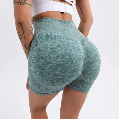 Women’s Sexy Booty Push-Up Sport Yoga Shorts — Seamless Spandex High Waist Running & Cycling Fitness Leggings