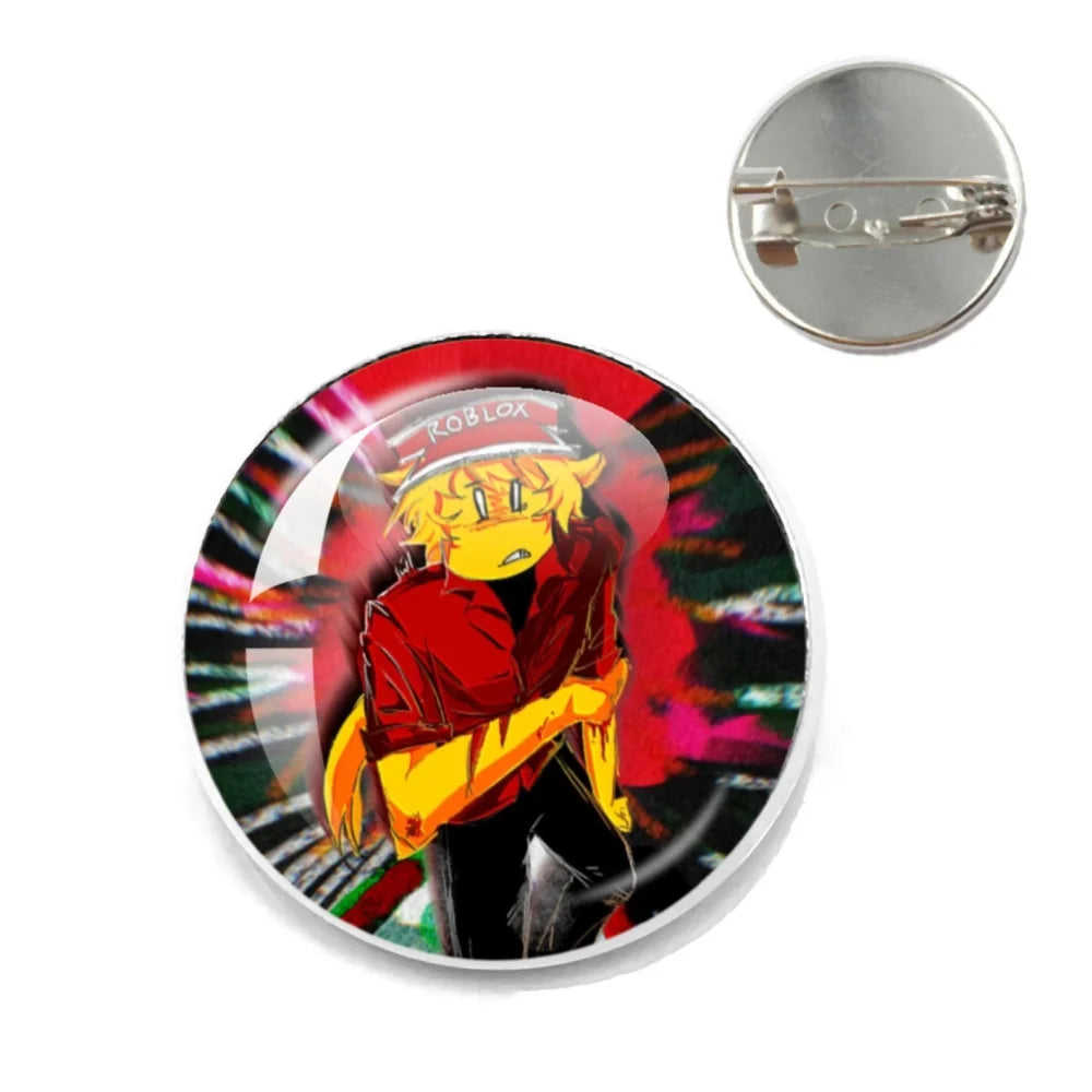 Pizza Character Elliot Game Forsaken Pin Brooch – Funny Meme Backpack Accessory for Friends & Fans Gifts