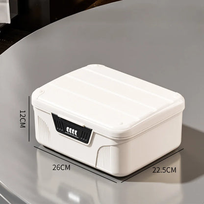 Four Digit Password Lock Safe Box – Portable Organizer for Passport, Medicine, Cash, Jewelry & Privacy Security Storage