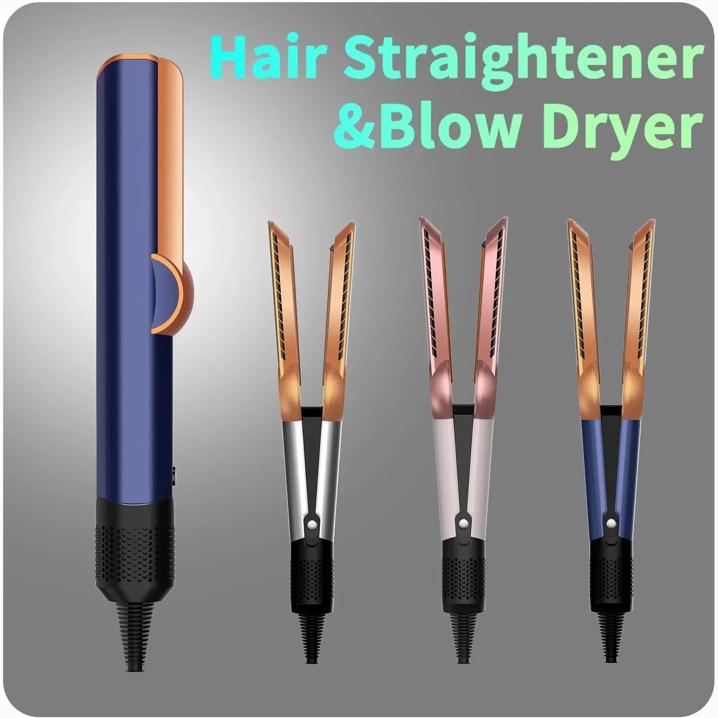 2-in-1 Professional Negative Ion Hair Straightener & Dryer – Heat-Up Flat Iron Styling Tool