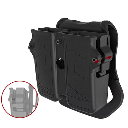 MAGORUI Universal Double Mag Holder - Pistol Magazine Holster for 9mm, 10mm, .40, .45 Double Stack Magazines