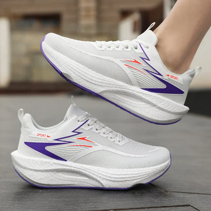 Men’s & Women’s Carbon Plate Running Shoes - Lightweight Breathable Marathon Sneakers with Air Cushion & Non-Slip Sole