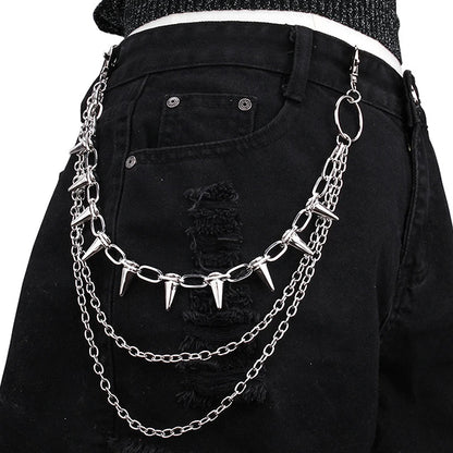 Punk Rock Metal Waist Chain Keychain – Unisex Hip-Hop Jewelry for Jeans, Wallets & Accessories