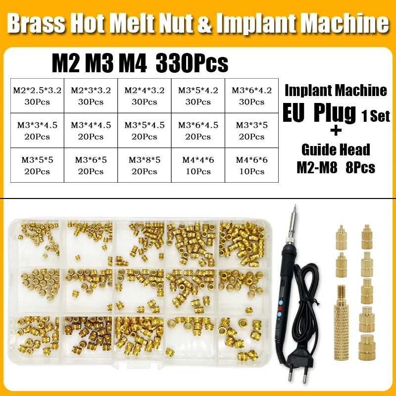 Brass Hot Melt Insert Knurled Nut – Copper Thermal Conduction Nut for 3D Printer Plastic Heat Insertion Tool