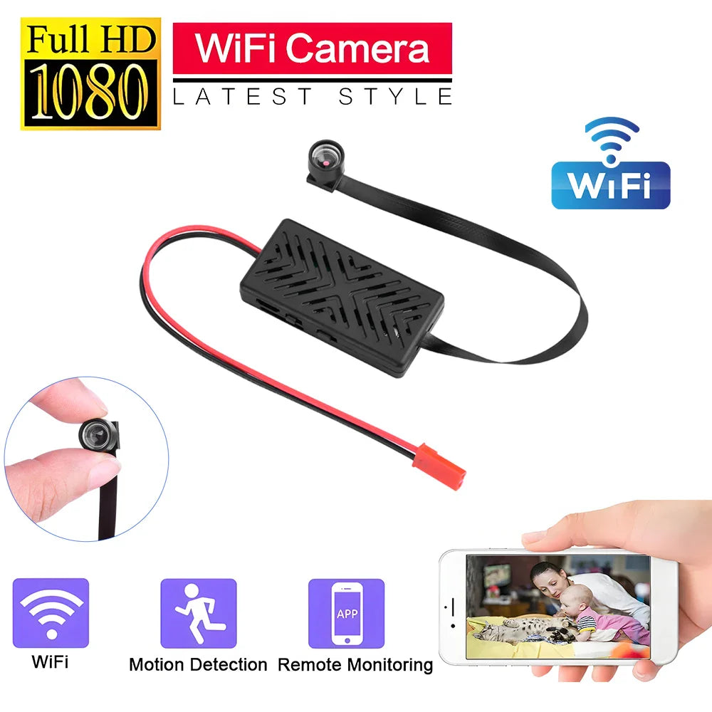 1080P DIY WiFi Mini Camera Module — Motion Detection Sport DV P2P Video Recorder with Remote Control for Home Security